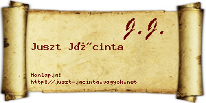 Juszt Jácinta névjegykártya
